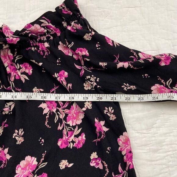 BP. Floral Tie Neck Long Sleeve Peasant Blouse size Medium - Picture 7 of 8